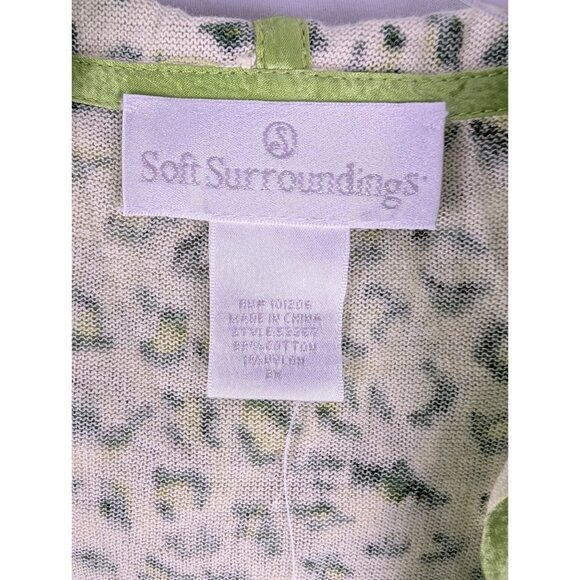 Soft Surroundings Sweater Womens 2X Green Leopard Print Hooded Cardigan - Picture 3 of 7